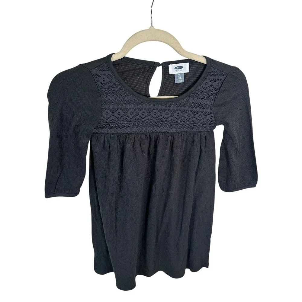 Old Navy- Girl's Charcoal Grey 3/4 Sleeve Dress- Small‎ 6-7 NWT. school Clothes
